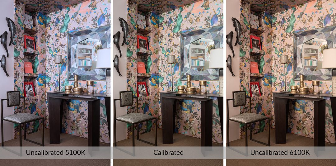 color calibration desk chair lamp mirror wallpaper