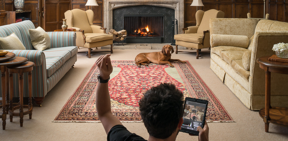 photography behind the scenes with brown interior